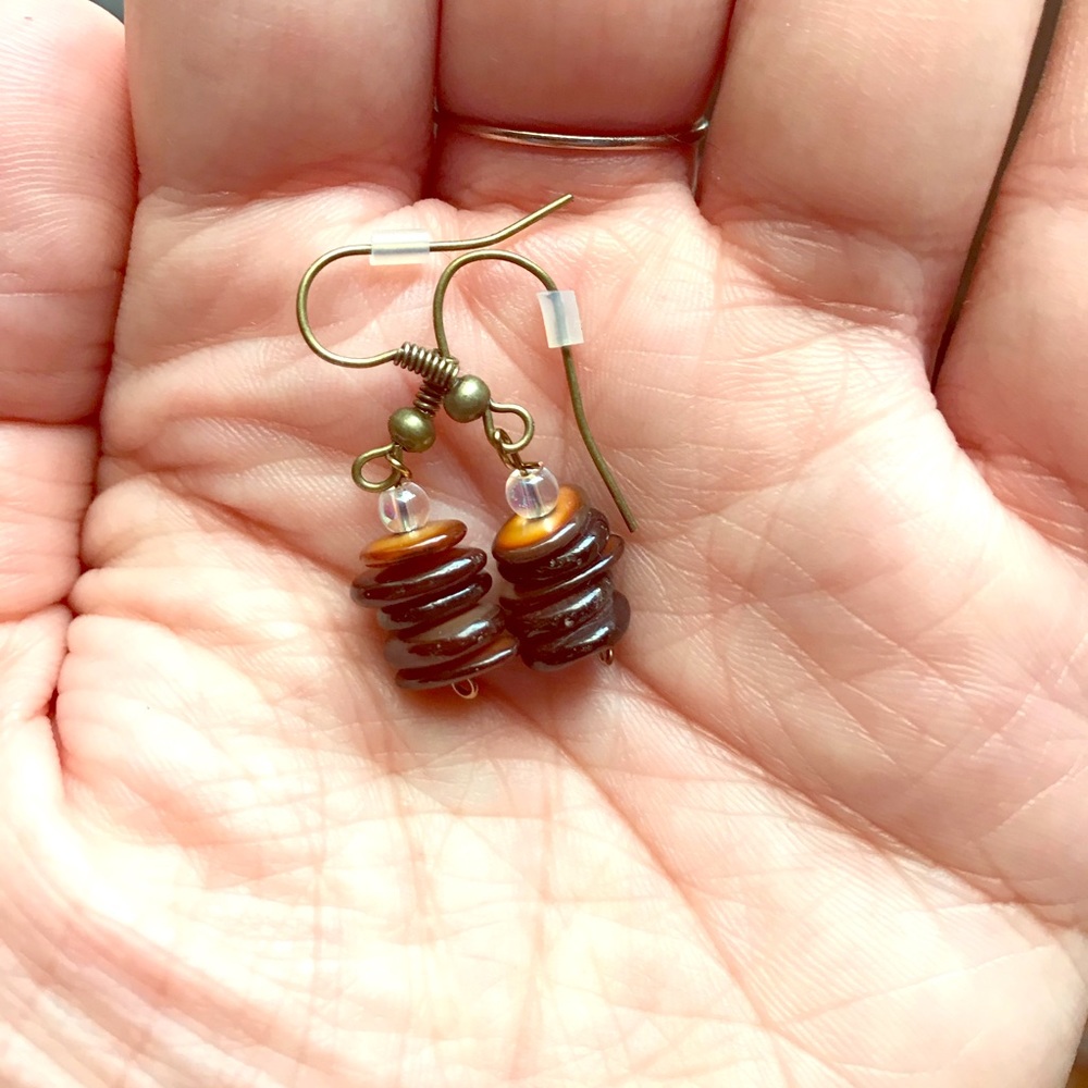 RUSTY GOLD AND BROWN EARRINGS